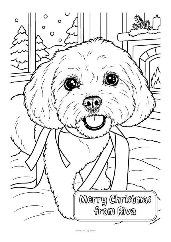 Coloring page: Merry Christmas from Riva